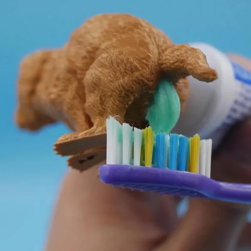 1 Funny Dog Poop Toothpaste Dispenser, Dog Butt Toothpaste Cover