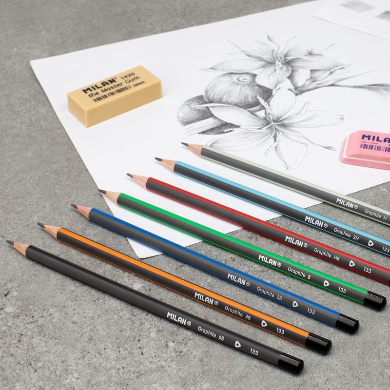MILAN Box of 12 graphite pencils 4B triangular pencils