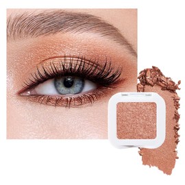 Kaely Pressed Eyeshadow Single Palette, Champagne Gold Silver Sparkle Matte Shimmery Eyeshadow Palette for Women, Cream to Powder Shadow High Pigment Eyeshadow for Day Night Makeup Sombra Para Ojos 01