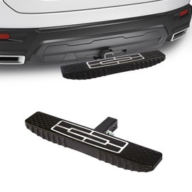 Tokmowin Hitch Step with 2" Hitch Receiver, Universal Trailer Tow Hitch Step, Truck Hitch Step, Tailgate Step, Hitch Steps for Pickup Truck SUV, Rear Bumper Guard Protector, Black