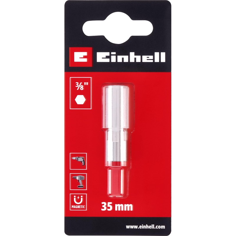 Original Einhell Stainless Steel Magnetic Bit Holder, Extra Short, 35