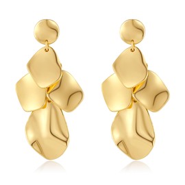 LILIE&WHITE Abstract Gold Drop Earrings - Elegant Statement Earrings for Women, Perfect for Special Occasions and Everyday Wear, Copper, No Gemstone