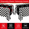 WNINK 4 Pack Race Car Table Cloth and Black White