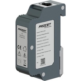 PROCET Ethernet Surge Protector DIN Rail Gigabit - 20KV Industrial Lightning Arrestor for -40°F to 185°F, 120Wmax 10 Gbps PoE++ RJ45 Surge Protector, Gas Discharge Tube（GDT）, PT-PR01G-10-DIN