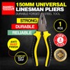 Handy Hardware Premium Linesman Comfort Grip Handle Plier, Black/Yellow, 150
