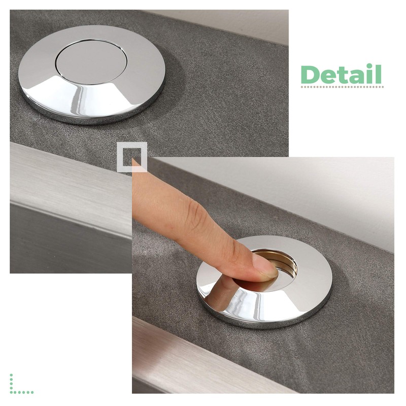 KANARY All Brass Air Switch Button for Sink Top Counter
