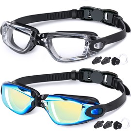Braylin Kids Swim Goggles, 2-Pack Swimming Goggles for Children, Teens, Boys or Girls, Anti-Fog Clear Vision Swim Pool Goggle