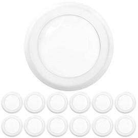 Sunco Lighting 12 Pack 5/6” LED Disk Lights Flush Mount Ceiling Light Fixture Recessed 2700K Soft White, 100W Equivalent 15W, 1050LM, Dimmable Low Profile Surface Mount ETL & Energy Star Listed