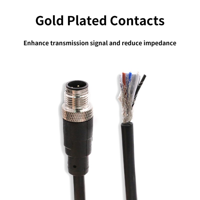 Eonvic Industrial M12 4 Pin Male Straight Aviation Connector Electrical