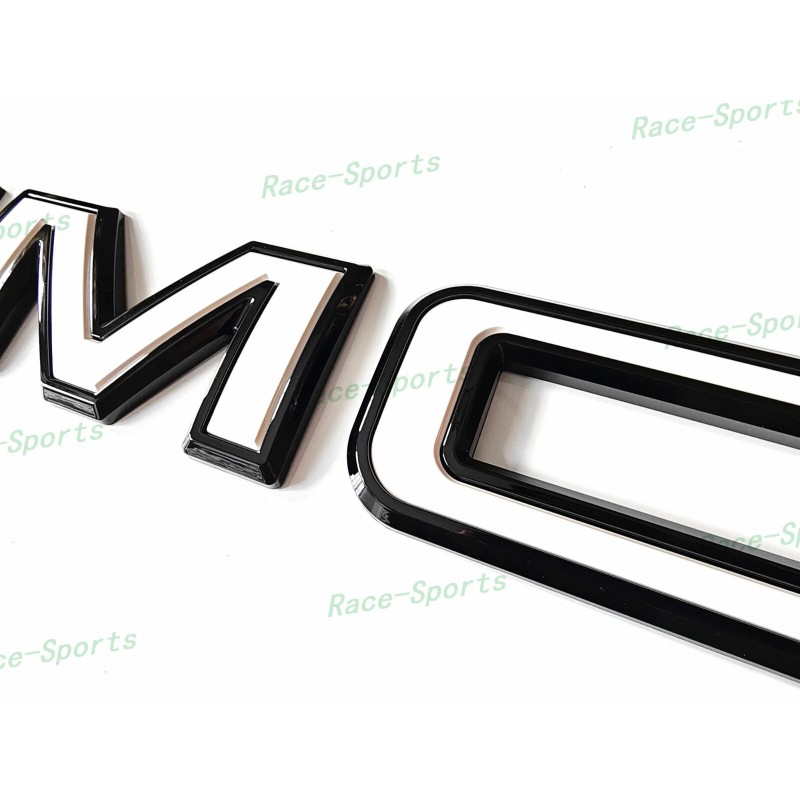 Auto GMC Rear Tailgate Gloss Black White GMC Emblem GMC