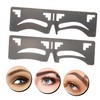 Baluue 2pcs Eyebrow Ruler Stainless Steel Brow Guide Template for