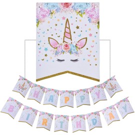 Unicorn Birthday Decorations, Unicorn Party Decorations, Unicorn Party Supplies, Uincorn Party Favors, Unicorn Birthday Banner and Unicorn Hanging Swirl for Girls Birthday Party Decorations