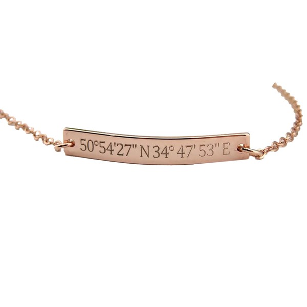 Custom coordinates bracelet, latitude longitude bracelet, custom jewelry, engraved bracelet,