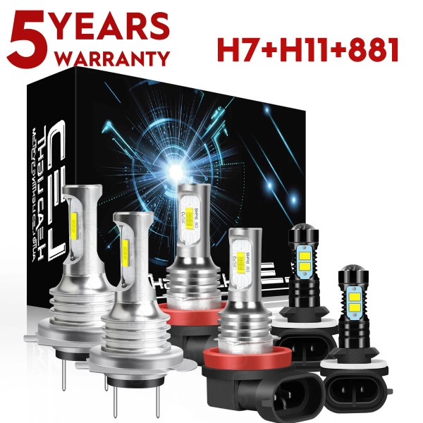 SHENKENUO For Hyundai Elantra 2011-2016 Combo LED Headlights Bulbs High