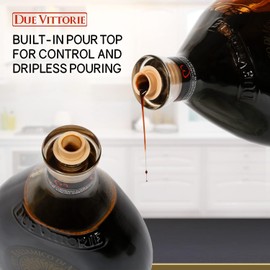 Due Vittorie Oro Gold, Barrel Aged Balsamic Vinegar of Modena IGP with Built in Pourer, All-Natural, Extra Dense Premium Vinegar Aceto Balsamico di Modena IGP Italy - 8.45fl oz / 250ml