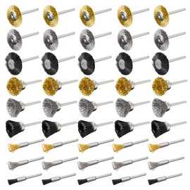 45Pcs Wire Brushes Set,Steel Wire Wheels Pen Brushes Set Kit Accessories for Rotary Tool-1/8(3mm) Shank (45)