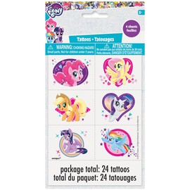 Unique Industries My Little Pony Temporary Tattoos, 24ct