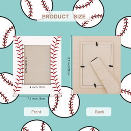 Denylo pro 4 Pcs Baseball Picture Frame 4x6 Inch Baseball Tabletop Picture Frame Sports Theme Photo Frame Wood Frame Gifts for Fathers Day Team Player Women Men Athletes