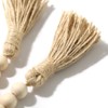 1 Pack 60inch Wood Bead Garland with Tassels,Farmhouse Beads Rustic