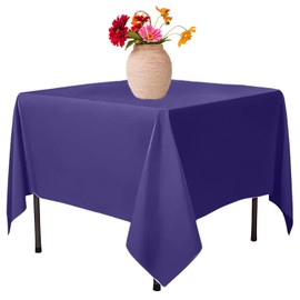 Elegant Event Essentials-Celebration-Ready Polyester Square Tablecloth Collection: Elevate Your Home, Wedding, and Dining Experiences with Elegance and Wrinkle-Free 35 x 35 Inch Navy Blue