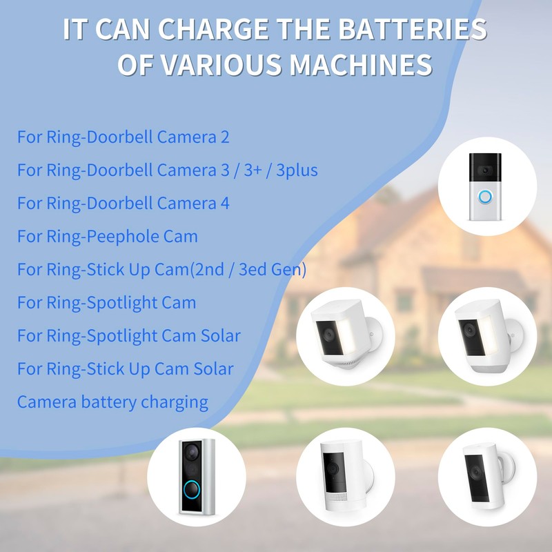 Battery Charger for Ring Rechargeable Battery,Dual Ring Battery Charger Station