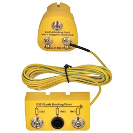 Minadax Grounding Module Innovative ESD Antistatic Earth Plug - 2 x M5 / 1 x Push Button Connection - 1 Megaohm + Earth Box with 2.80 m Cable / 2 x 10 mm Push Button Connection 1 x 4 mm Banana