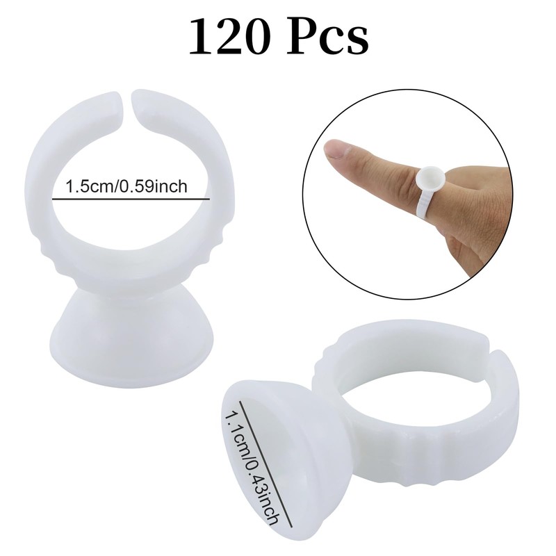 Glue Holder Rings, Pack of 120 Eyelash Glue Holder Ring,