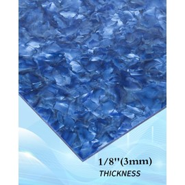 TOEPODO Pearl Mineral Crystal Acrylic Sheets 1/8 Thick Cast Acrylic Opaque Plastic Panels for Laser Cutting Crafting DIY Home/Festival Decore (3,Blue, 8x12 Inch)