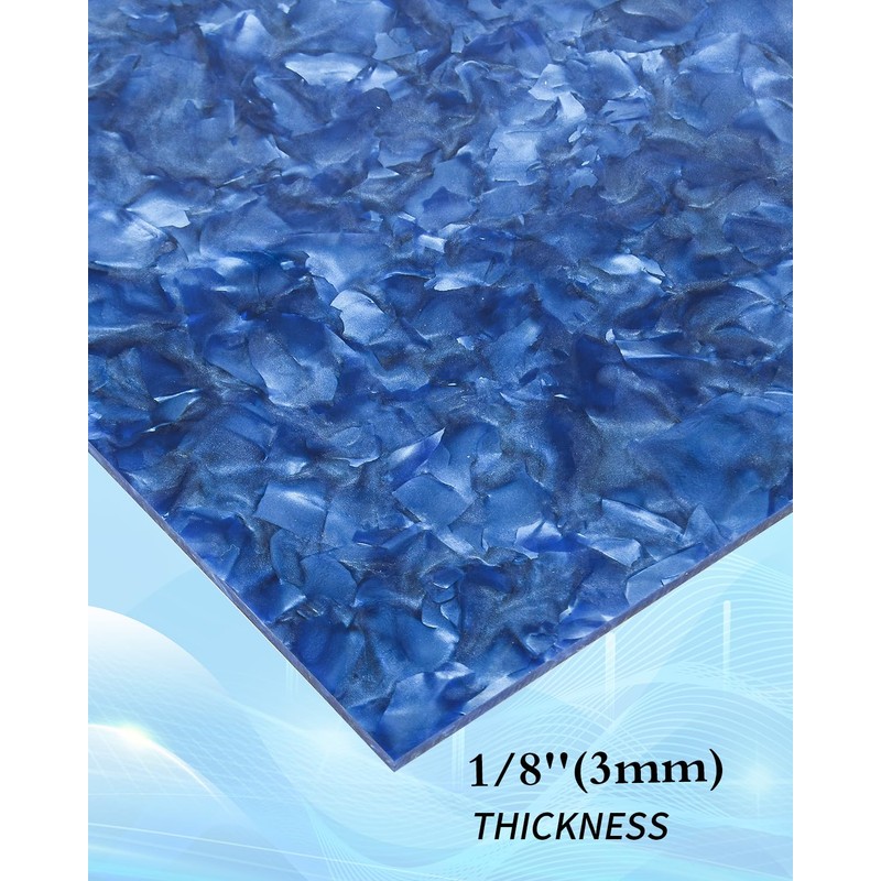 TOEPODO Pearl Mineral Crystal Acrylic Sheets 1/8 Thick Cast Acrylic