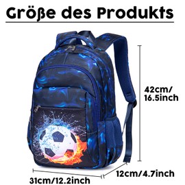 LEDAOU School Backpack Boys Teenager Girls School Bags Kids Backpacks Waterproof Lightweight School Bag Large for School Gifts, blue