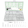 500 Pcs White Nylon Plastic Pan Round Head Screws Bolts