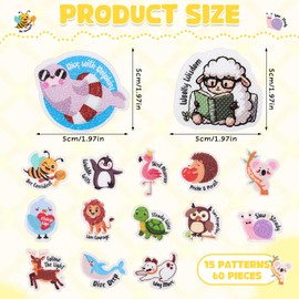 60 Pcs Anxiety Sensory Stickers Resuable Calm Stickers 2 Textured Surface Sensory Strips 15 Animal Style Fidget Tactile Stickers for Office Classroom Adult Teens