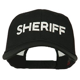 e4Hats.com Sheriff Embroidered Military Mesh Back Cap - Black OSFM