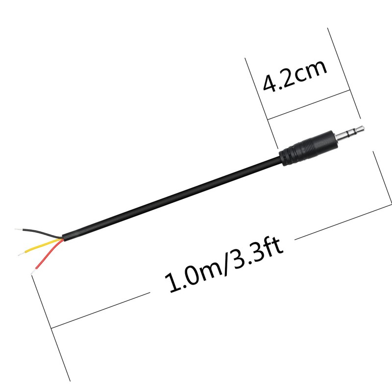 4-Pack 3.5mm Male Plug to Bare Wire Open End,1m/3.3ft TRS