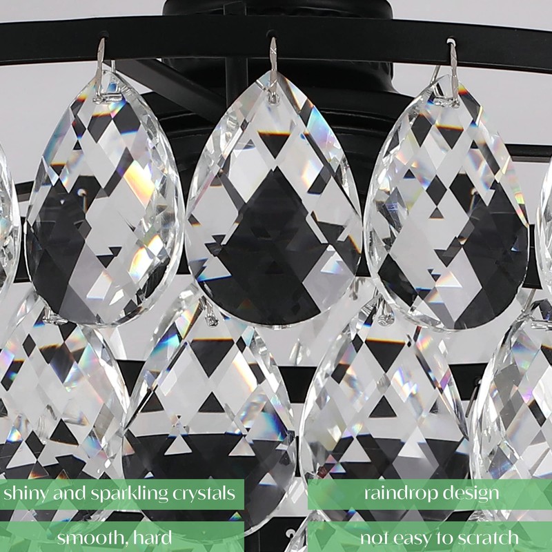 Luupyia Mini Crystal Chandelier Ceiling Light Small, Modern Crystal Ceiling