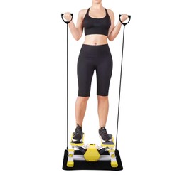 YIYIBYUS Mini Steppers, Mini Stepper for Exercise, Home Workout Equipment,Steppers for Exercise, Stair Stepper with Resistance Bands (Yellow)
