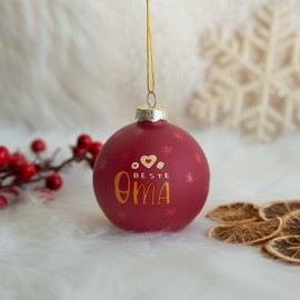 Gruss & CO 51145 Christmas Bauble with Ribbon, Diameter 8 cm, in Gift Box