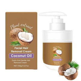 Coconut Oil Facial Hair Removal Cream, Coconut Oil Hair Removal Cream, Gentle, Effective and Moisturising, Body Hair Growth Inhibitor for Face, Armpits, Lips (1)