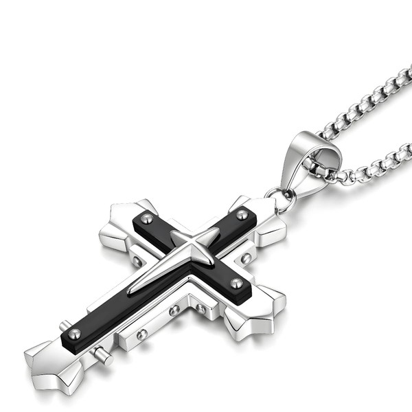 JUNOVUROS 20 to 28 Inches Rolo&Byzantine Chain 316L Stainless Steel