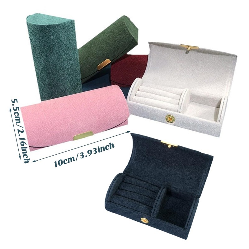 AIMALL Mini Flannel Jewelry Storage Box Ring Earrings Necklace Organizer