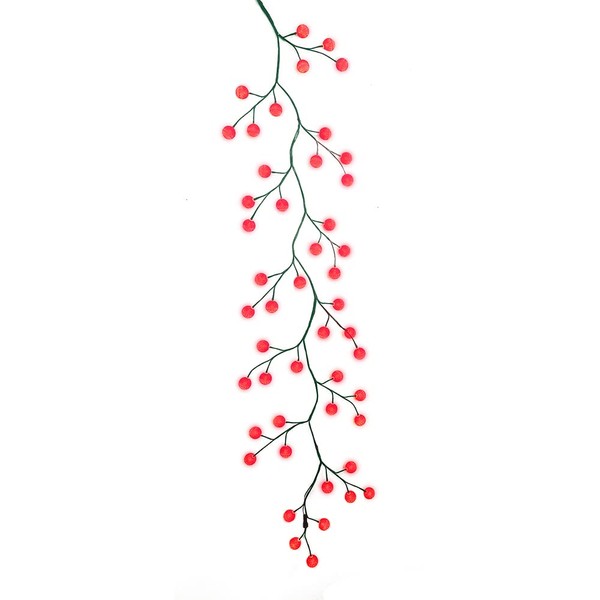 Kurt S. Adler Green Garland with 48 Red LED Ball