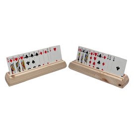 Artistic Turtle Compact Wooden Playing Card Holders (Set of 2) – Handmade by Veteran Artisan | 3-Slot Design with Clear Shellac Finish | Perfect for Comfortable Card Playing