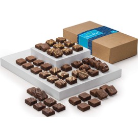Fairytale Brownies Hanukkah Magic Morsel 48 Gourmet Chocolate Kosher Food Gift Basket - 1.5 Inch x 1.5 Inch Bite-Size Brownies - 48 Pieces - Item LK448