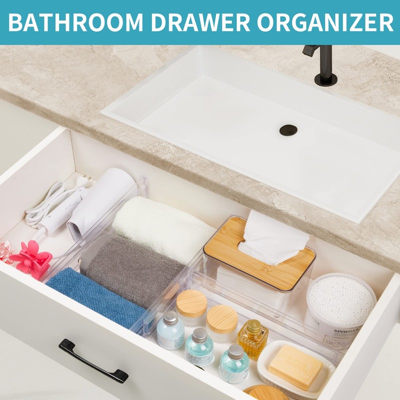 Drawer Dividers Organizers 6 Pack, Adjustable 3.14" High Expandable from