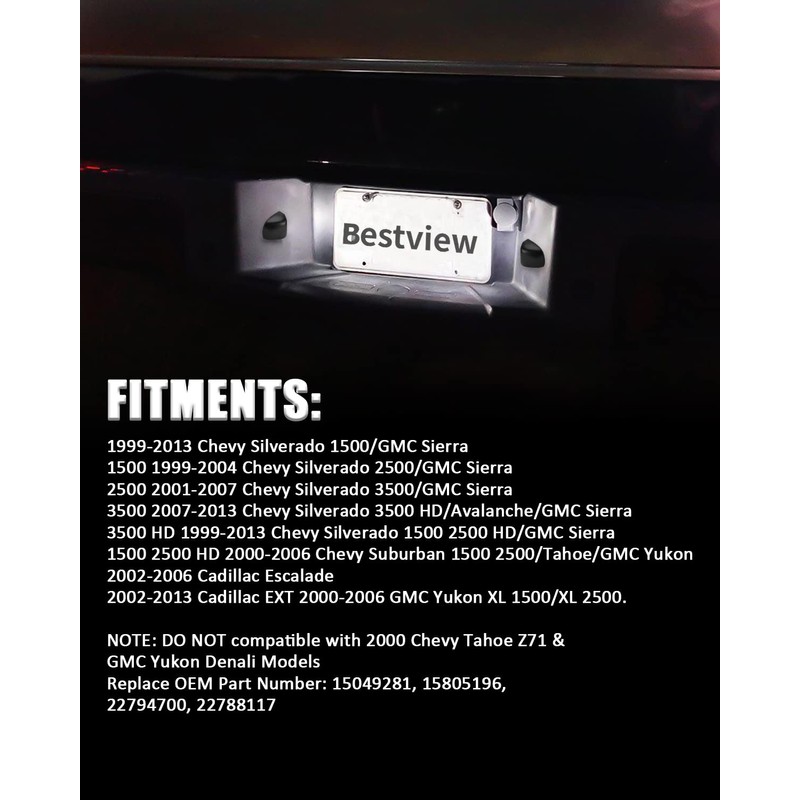 Bestview LED License Plate Light Tag Lights Assembly Compatible with
