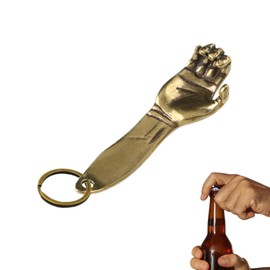 1 Pack Beer Bottle Opener Keychain Creative Metal Hand Shaped Bottle Opener with Keyring for Men Women Accessories