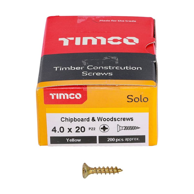 TIMCO Solo Chipboard & Woodscrews - Gold - 4.0 x
