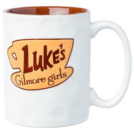 Silver Buffalo Gilmore Girls Luke's Diner Logo Wax Resist Ceramic Pottery Mug, 17 Ounces