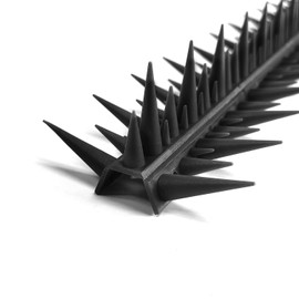 BUGGOFF - Bird & Rodent Spikes, Unique Spike Pattern effecitviely deteres Pesky Pigeons, Squirrels, Raccoons. Installs on Fences, Gates, Roofs, Walls and More! (15 Feet, Black Plastic)