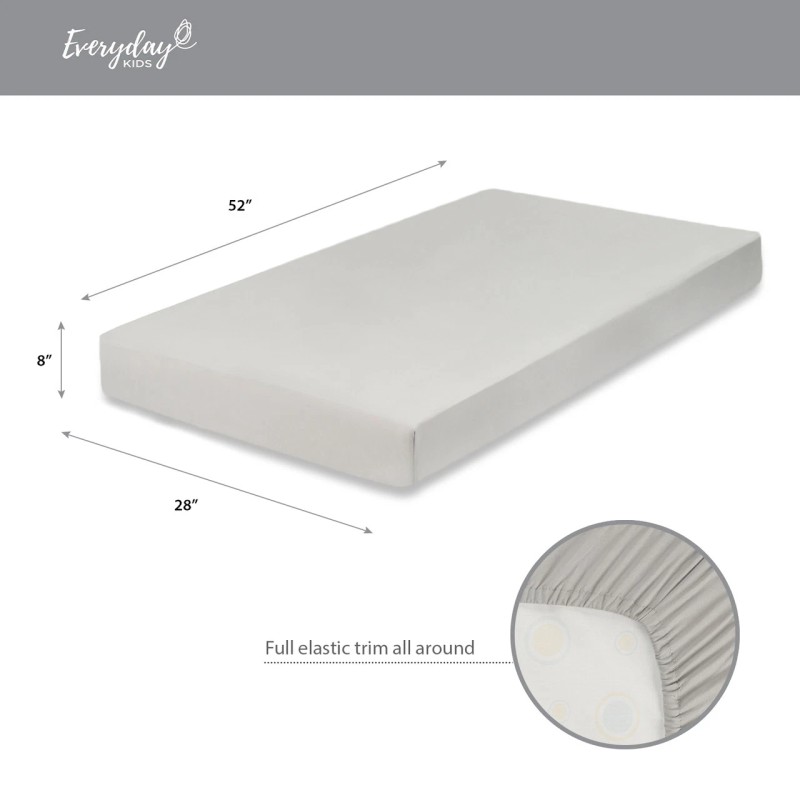 Everyday Kids Fitted Crib Sheet - Gray